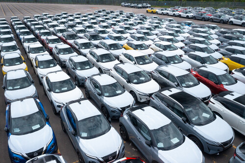 Car loading at the Nissan plant in Sunderland.