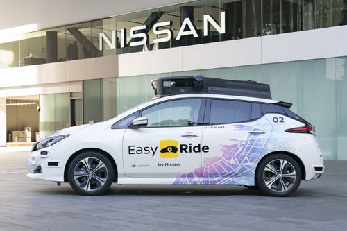 A Leaf equipped with 14 cameras, ten radar sensors and six lidar sensors serves Nissan as a prototype for autonomous driving.