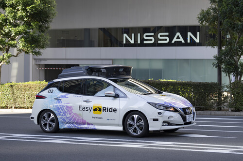 A Leaf equipped with 14 cameras, ten radar sensors and six lidar sensors serves Nissan as a prototype for autonomous driving.