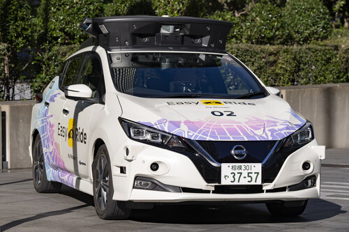 A Leaf equipped with 14 cameras, ten radar sensors and six lidar sensors serves Nissan as a prototype for autonomous driving.