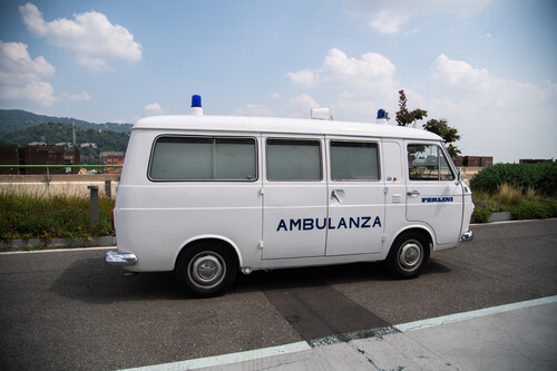 Vehicle parade to mark the 125th anniversary of Fiat.