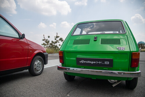 Vehicle parade to mark the 125th anniversary of Fiat.