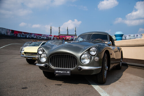 Vehicle parade to mark the 125th anniversary of Fiat.