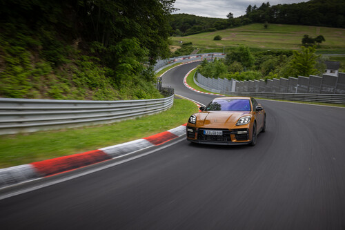 Porsche Panamera on its record lap of the Nürburgring-Norschleife.