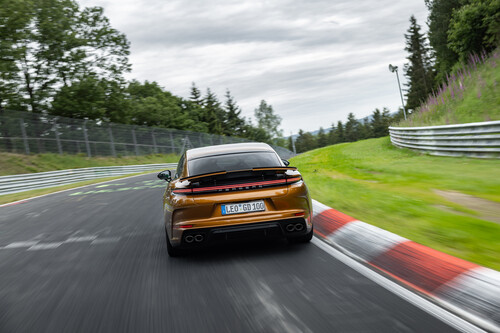 Porsche Panamera on its record lap of the Nürburgring-Norschleife.