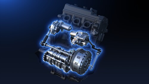 Y-AMT: automated manual transmission from Yamaha. Two electric motors take over the work of the clutch and gearshift.